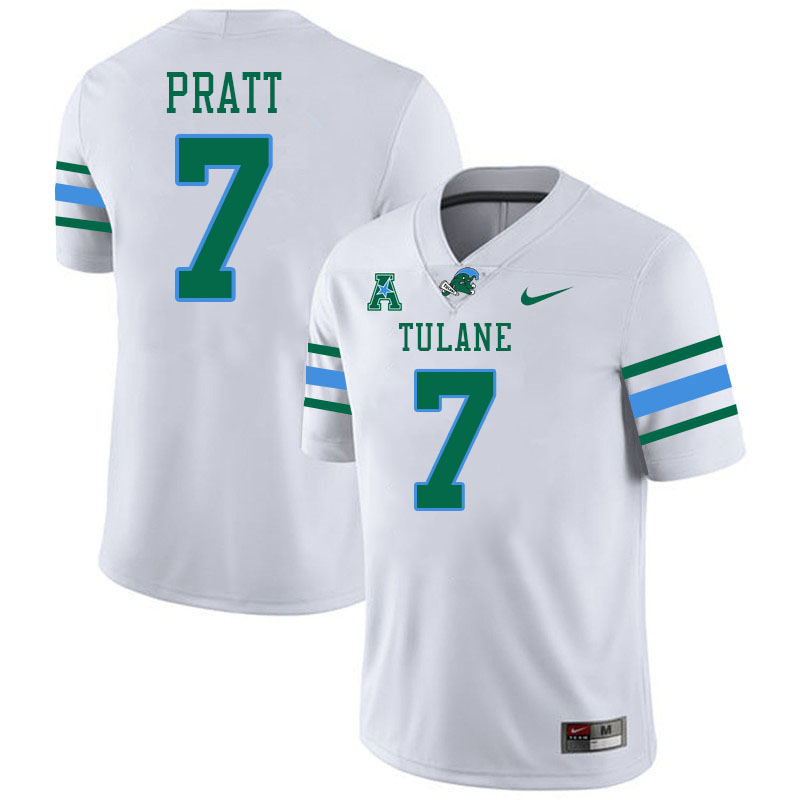 #7 Michael Pratt Tulane Green Wave Jersey College Football Uniforms,Apparels Stitched-White